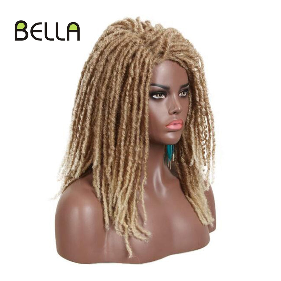 Bella Synthetische Perücke für schwarze Frauen 22quot; Gehäkelte Perücke Zöpfe, Twist Jumbo Dread Faux Locs lange Afro-Perücke Dreadlock-Haar-Flechtperücke