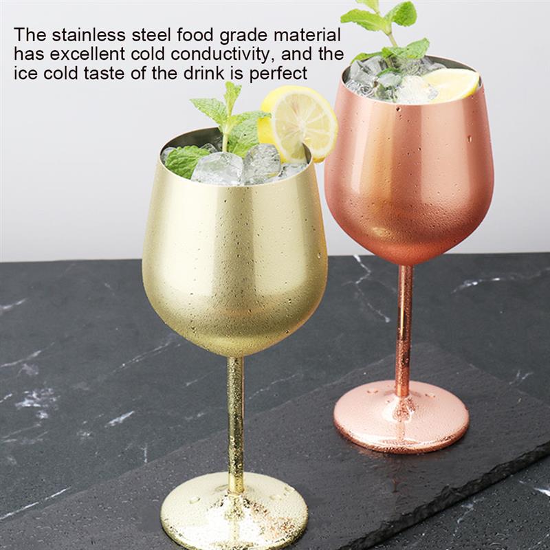 500ml Edelstahl Kelch Champagnerschale, Weinglas Cocktailglas Kreatives Metall