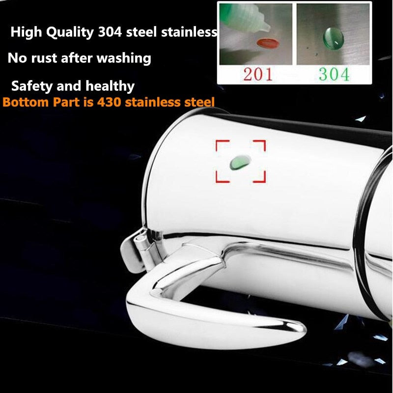 300/500ML 304 Edelstahl Geysir Kaffeemaschine Induktionskocher Espresso Kaffeekanne, Moka Pot Italienische Kaffeemaschine