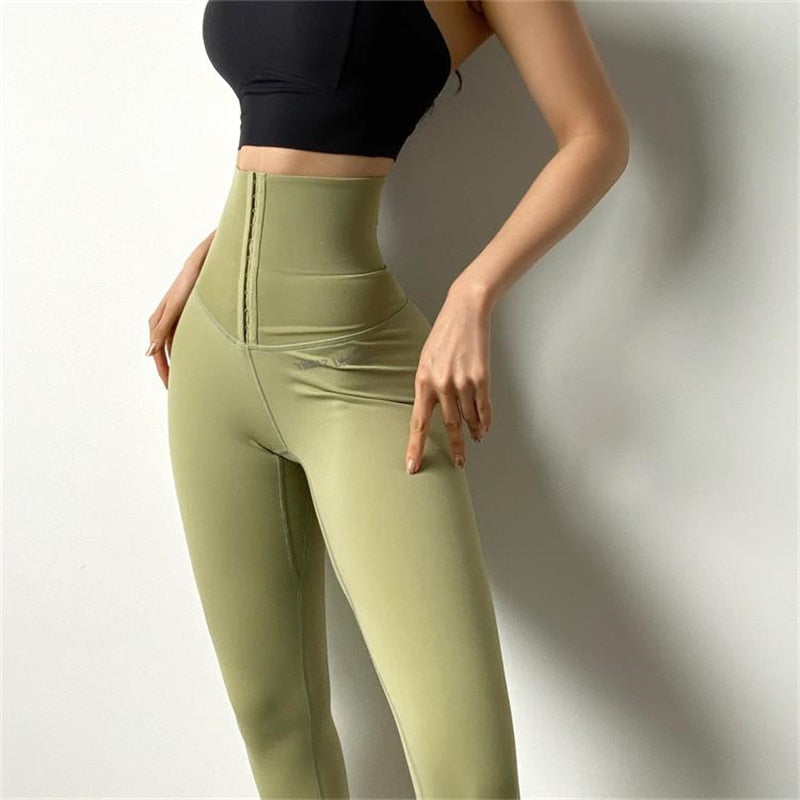 Hohe Taille Fitness Legging Stretch Strumpfhosen, Formende Hosen für Damen Workout und Training