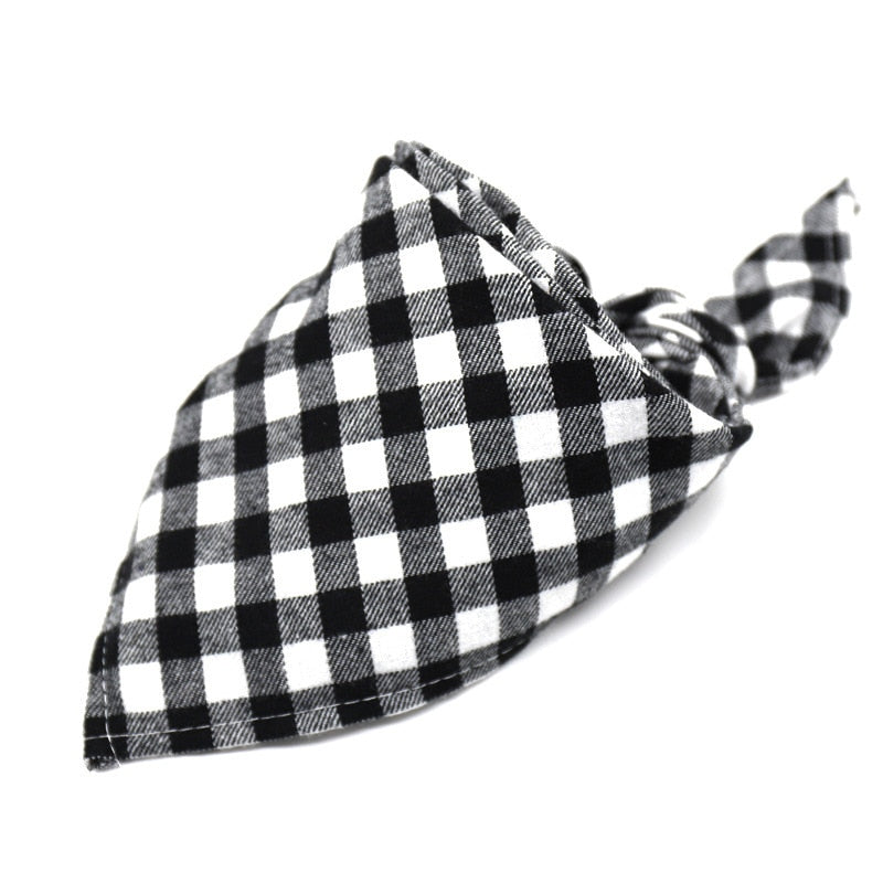 Hundebandanas, Großer Haustierschal für Hunde aus Baumwolle Plaid Waschbar, Fliege Halsband Katze Hundeschal