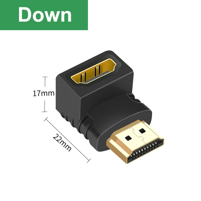 HDMI-kompatibler Adapter 90, 270 Grad rechts Stecker zu Buchse Konverter Extender für PS4 HDTV Projetor Laptop Monitor 1.4 Konverter