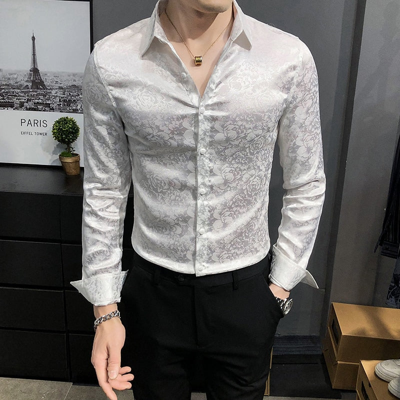 Britischer Stil Digitaldruck Business Gentlemen Hemd, Größen 3XL - M