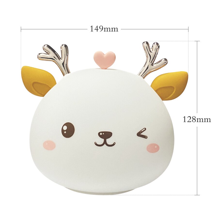 Niedliches Hirsch-Nachtlicht Hirsch Nursey Licht für Kind Baby Stepless Touch USB wiederaufladbare Tischlampe Heimdekoration