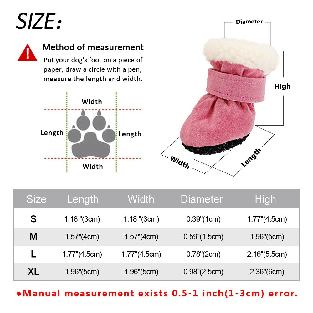 4pcs Hundestiefel Herbst/Winter