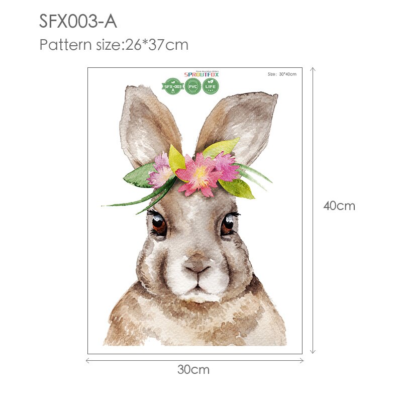 30*40cm Wandaufkleber Home Decor Wohnzimmer Zwei niedliche Kaninchen Abnehmbare Home Wohnzimmer Dekoration Wandbild Hase Aufkleber