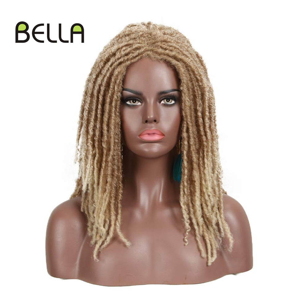 Bella Synthetische Perücke für schwarze Frauen 22quot; Gehäkelte Perücke Zöpfe, Twist Jumbo Dread Faux Locs lange Afro-Perücke Dreadlock-Haar-Flechtperücke