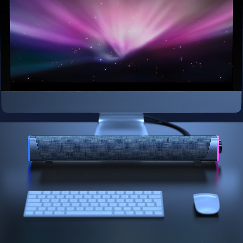 3D Surround Soundbar Bluetooth 5.0 Lautsprecher Kabelgebundene Computer-Lautsprecher Stereo Subwoofer Soundbar für Laptop PC Theater TV Aux 3.5mm