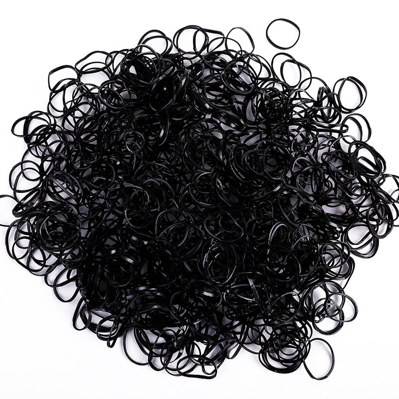 500Pcs/Pack bunte kleine Einweg-Haarbänder elastisches Gummiband Pferdeschwanzhalter, Haarschmuck für Mädchen
