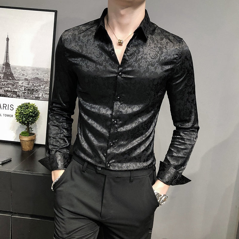 Britischer Stil Digitaldruck Business Gentlemen Hemd, Größen 3XL - M