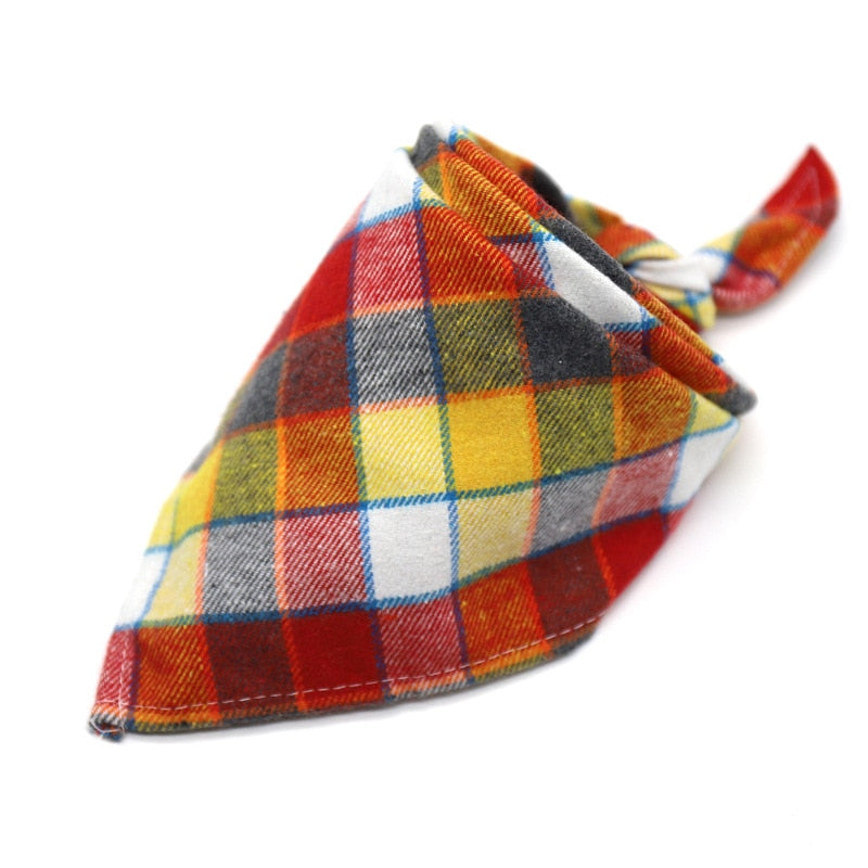Hundebandanas, Großer Haustierschal für Hunde aus Baumwolle Plaid Waschbar, Fliege Halsband Katze Hundeschal