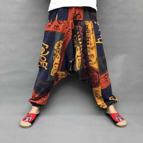 Baggy-Haremshose für Damen, kausaler Druck, Hippie-Jogginghose