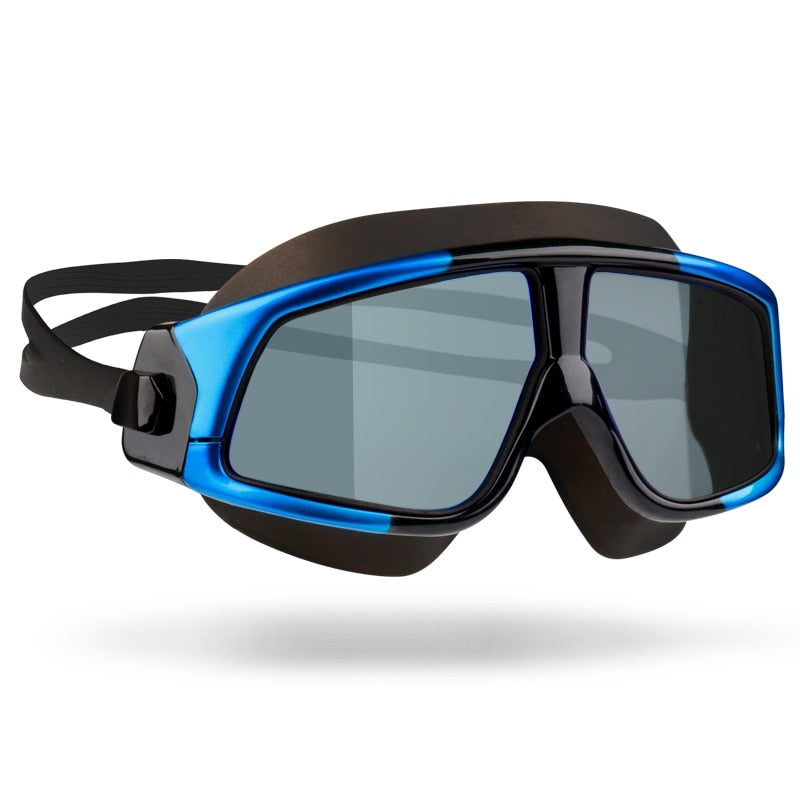 Schwimmbrille für Männer und Frauen, beschlagfrei, UV-Schutz, großer Rahmen, für Erwachsene