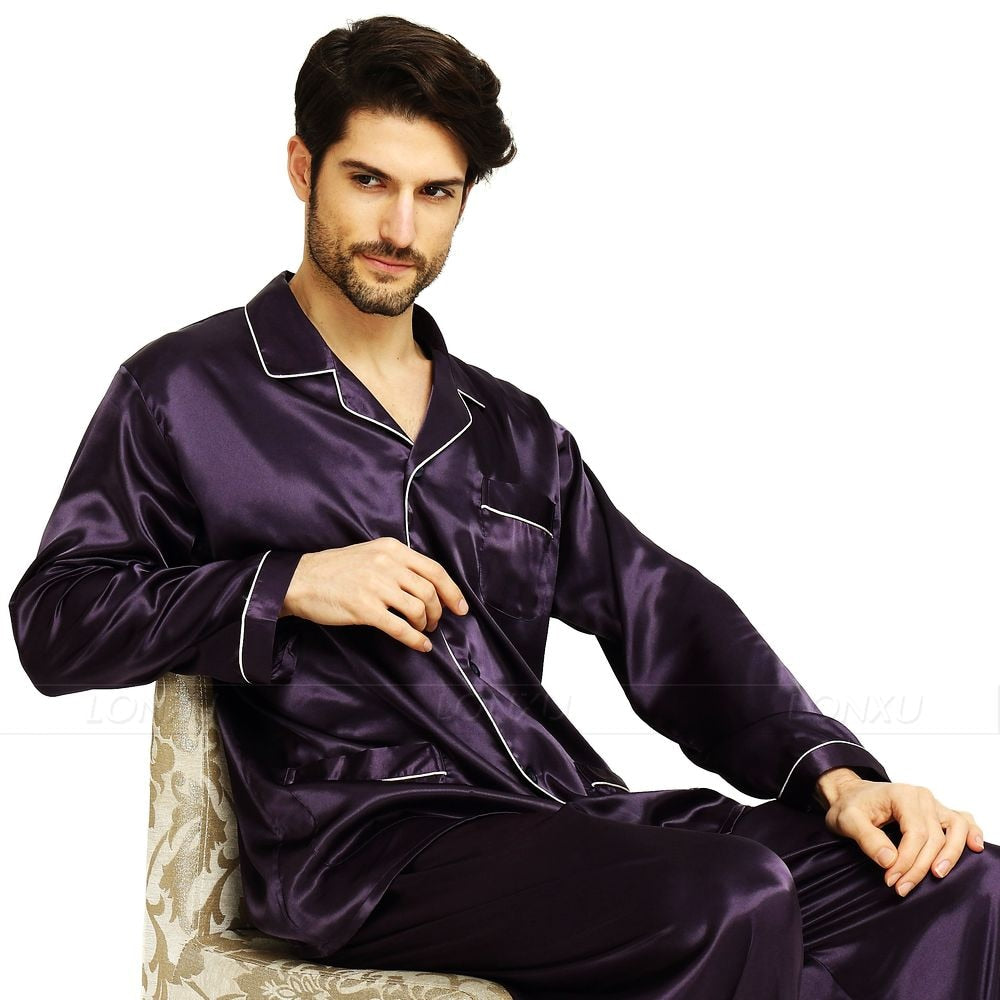 Herren Schlafanzug Set Satin