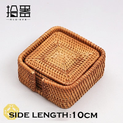6 teile/los Kreative Untersetzer Set Cup Kissen Kungfu Tee Set, Geschirr Tischset, Dish Mat Rattan