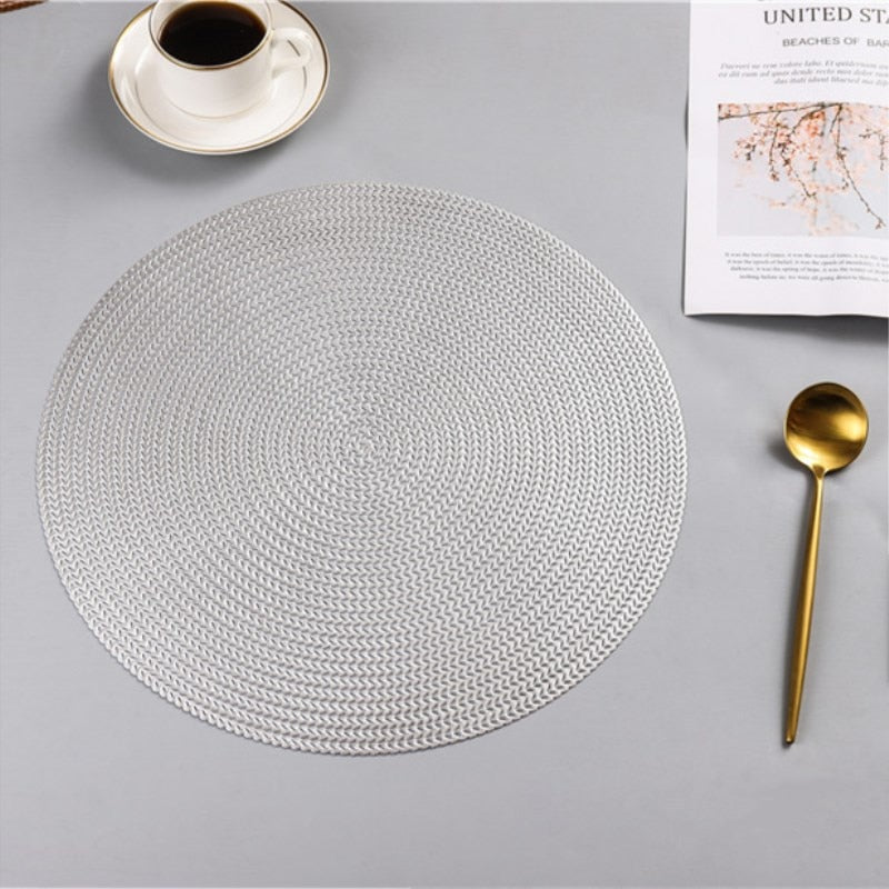 38 cm Runde PVC Tischset Küche, Esstisch Matten Steak Pad mit Verbrühungsschutz