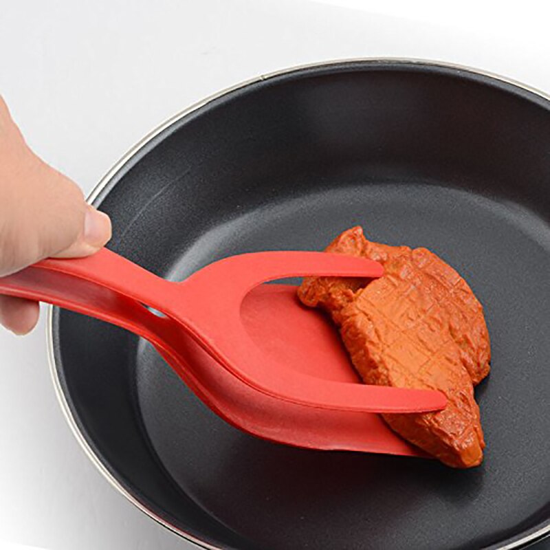 Multifunktion 2 in 1 Nylon Griff und Flip für Perfekte Pancake | Antihaftbeschichtung Fried Egg Turners Set Silikon Zange Küche Küchenutensilien