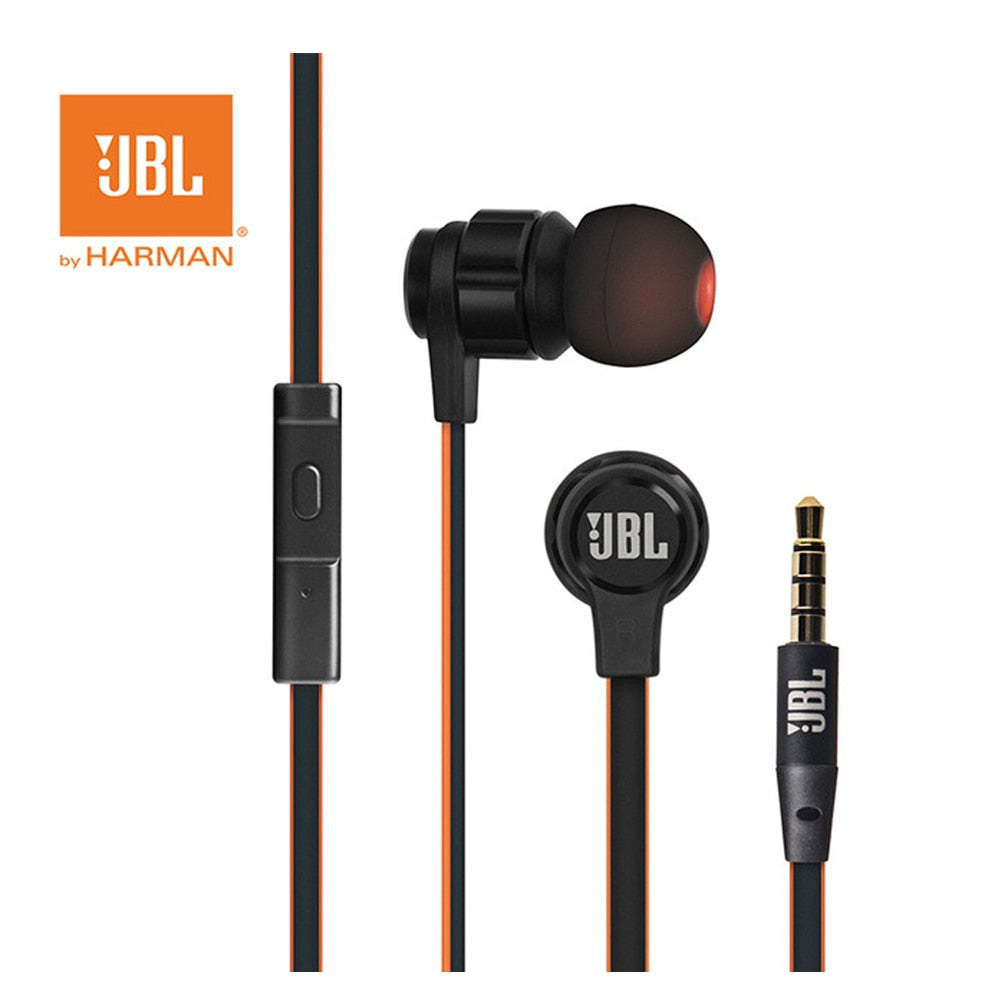 JBL T180A Stereo In-Ear Kopfhörer, Sport Freisprechen mit Mikrofon 3.5mm Kabelgebundene Ohrhörer, Pure Deep Bass Game Music Headset