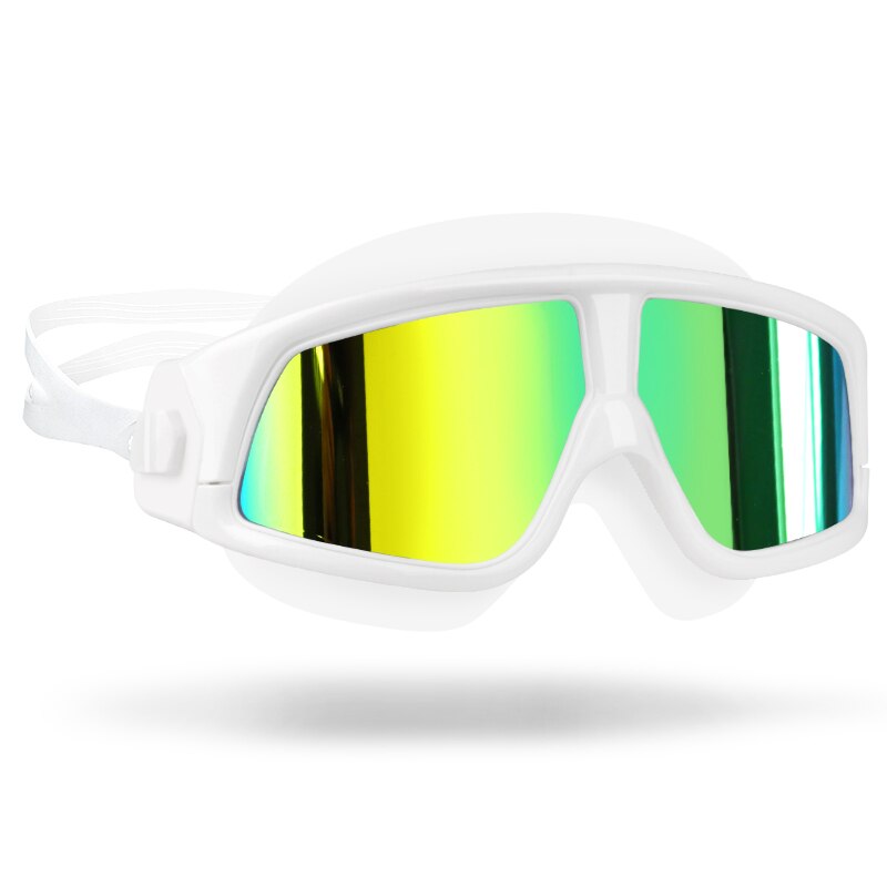 Schwimmbrille für Männer und Frauen, beschlagfrei, UV-Schutz, großer Rahmen, für Erwachsene
