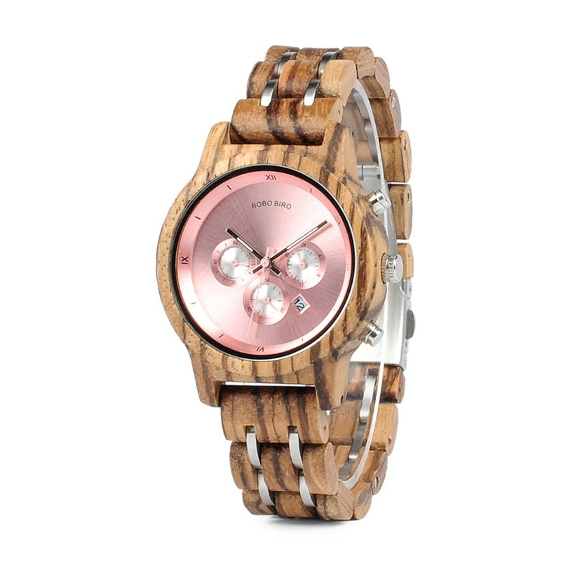 Damen Holz- Armbanduhr, handgefertigt