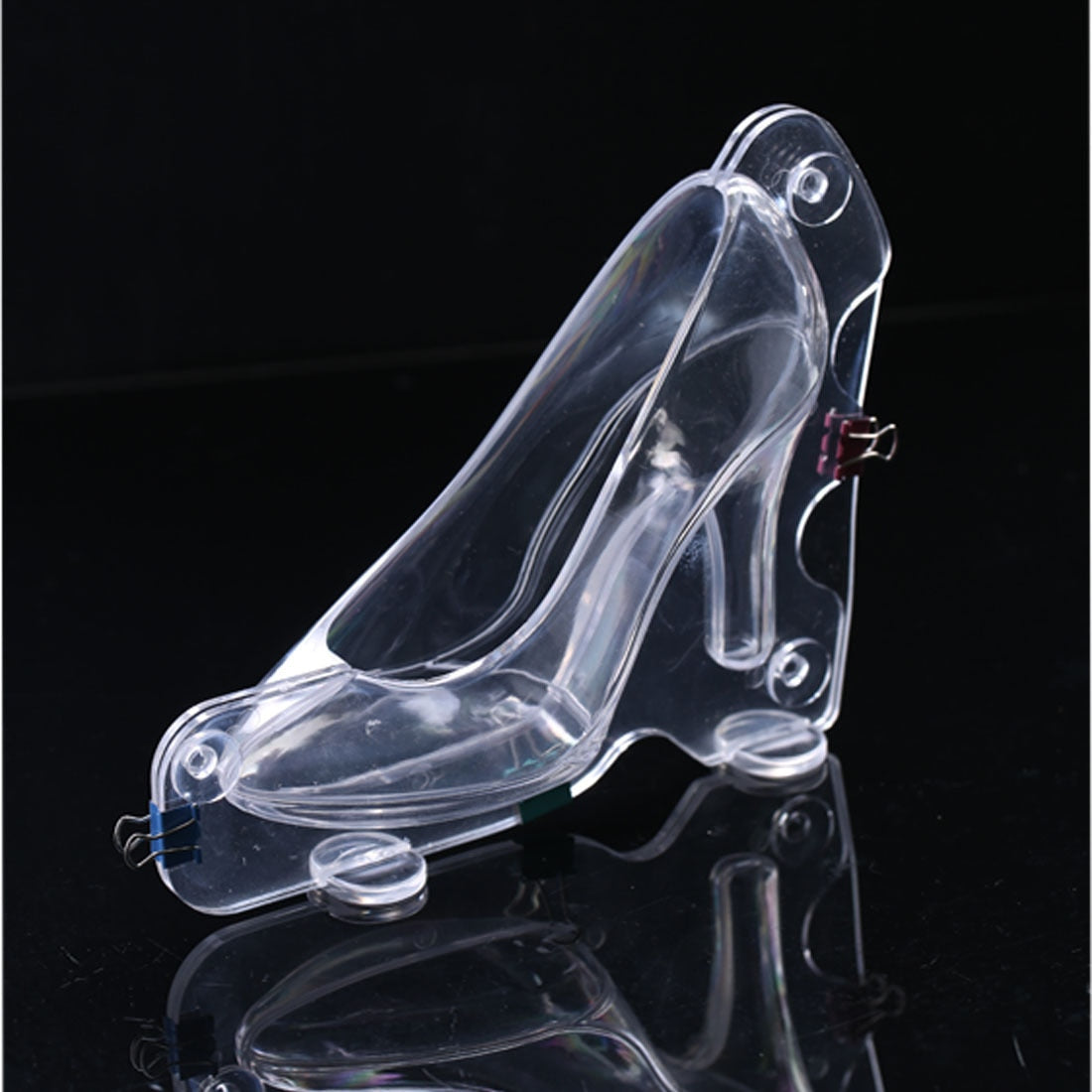 Größe 3D High Heel Schuh Schokoladenform mit 3 Clips, Kandiszuckerpaste Form für Kuchen