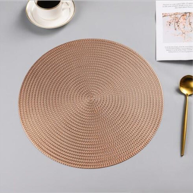 38 cm Runde PVC Tischset Küche, Esstisch Matten Steak Pad mit Verbrühungsschutz