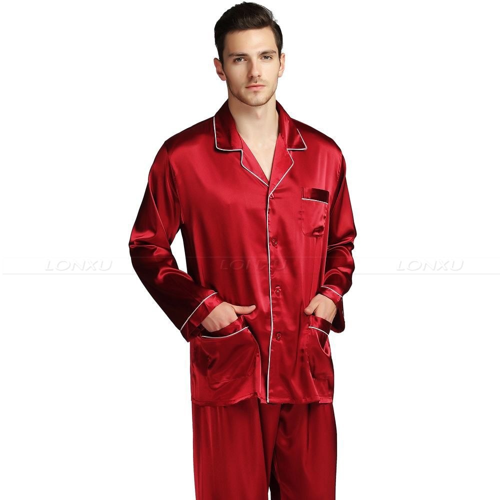 Herren Schlafanzug Set Satin