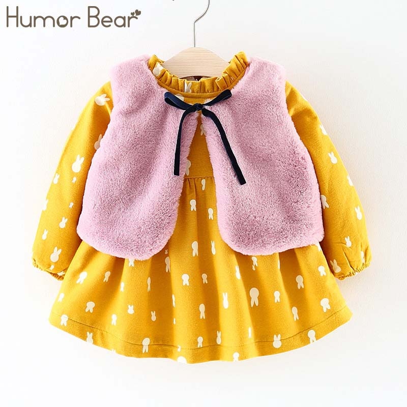 Herbst/ Winter Humor Bär Baby Mädchen-Kleidung