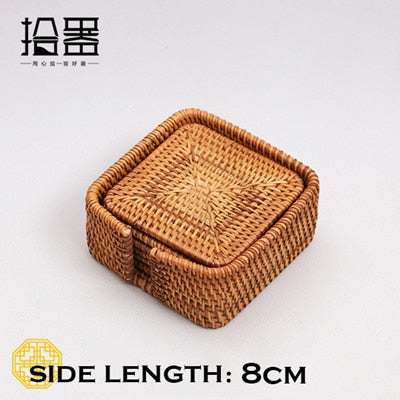 6 teile/los Kreative Untersetzer Set Cup Kissen Kungfu Tee Set, Geschirr Tischset, Dish Mat Rattan