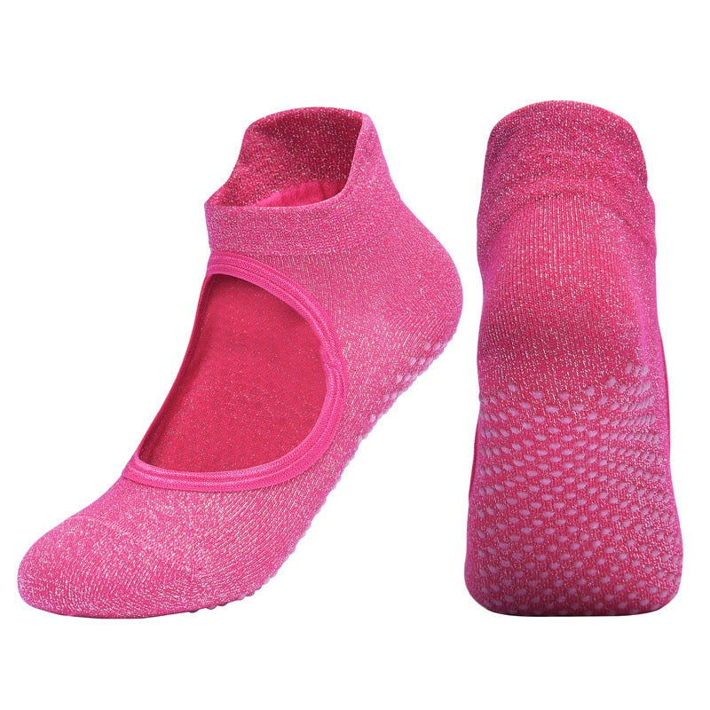 2023 Professionelle Anti Slip Yoga Socken, Sport Atmungsaktive Pilates Socken aus Baumwolle