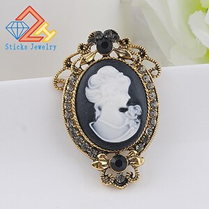 Charm Brosche Europäischen und Amerikanischen Vintagekunst-Schmuck einer Königin, Kopf weiblicher Schönheit Königin aus Zinklegierung