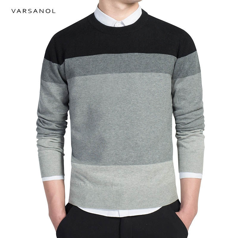 Varsanol Baumwollpullover Männer, Langarm Pullover Outwear V-Ausschnitt in 8 Farben