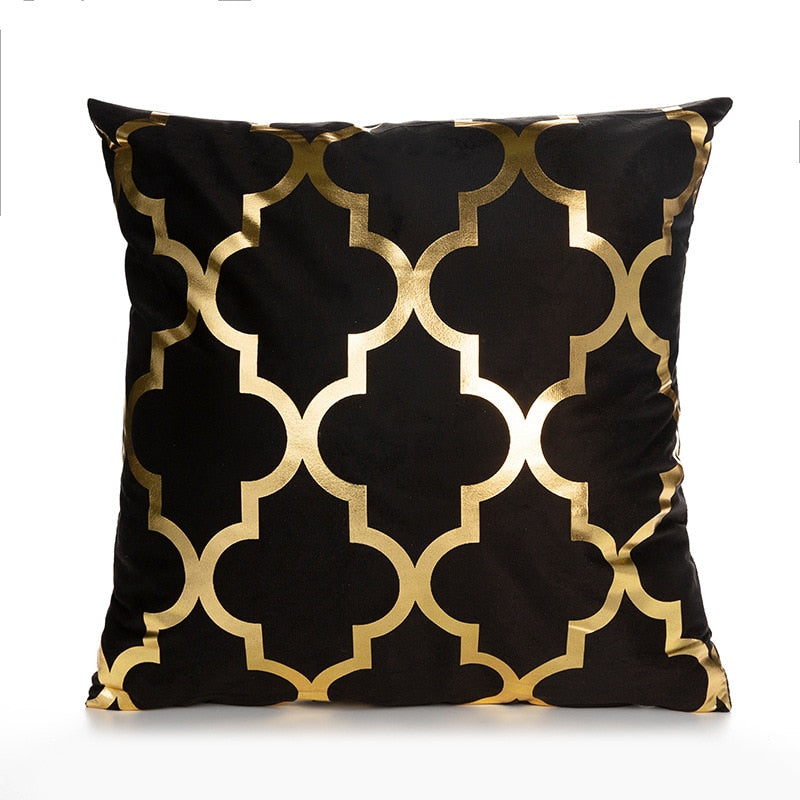 Geometrischer Kissenbezug, Schwarz Weiß Kissenbezug, Dekoratives Kissen Mode Golden Designer 45x45