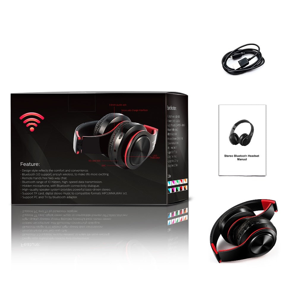 Kabellose Kopfhörer mit 3 EQ-Modi, HiFi Stereo Faltbare Headset