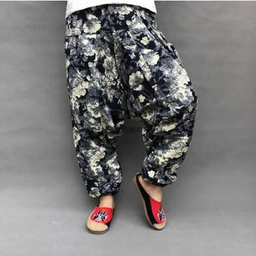 Baggy-Haremshose für Damen, kausaler Druck, Hippie-Jogginghose