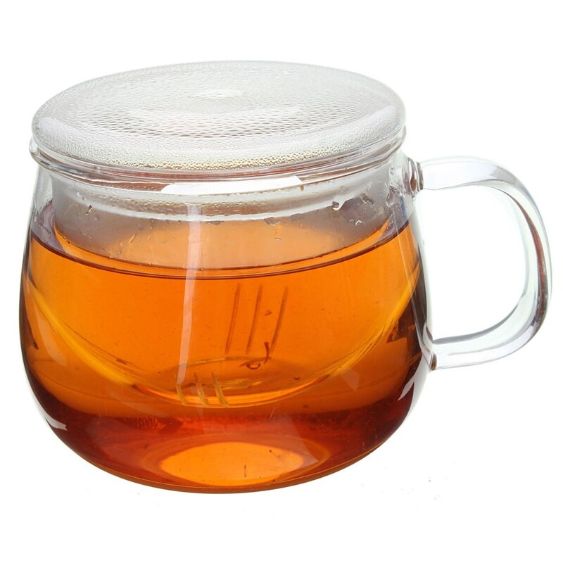 Arshen Hochwertiges, langlebiges 3-in-1-Set, 320 ml, klare, hitzebeständige Tee-Kaffeetasse mit Tee-Ei-Filterdeckel für das Heimbüro