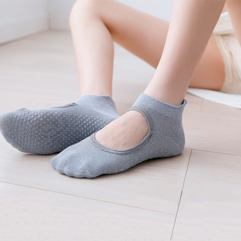 2023 Professionelle Anti Slip Yoga Socken, Sport Atmungsaktive Pilates Socken aus Baumwolle