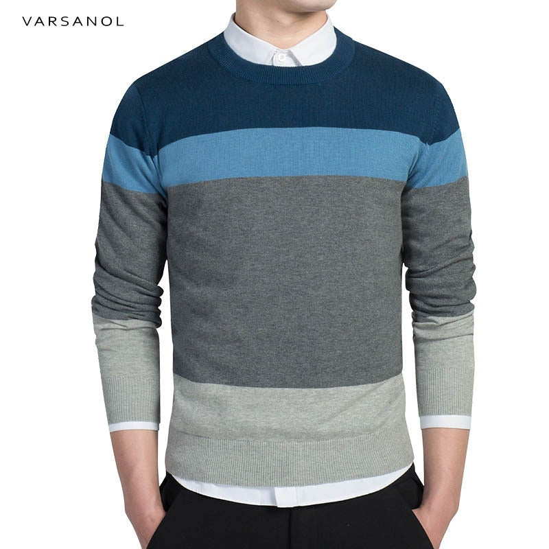 Varsanol Baumwollpullover Männer, Langarm Pullover Outwear V-Ausschnitt in 8 Farben