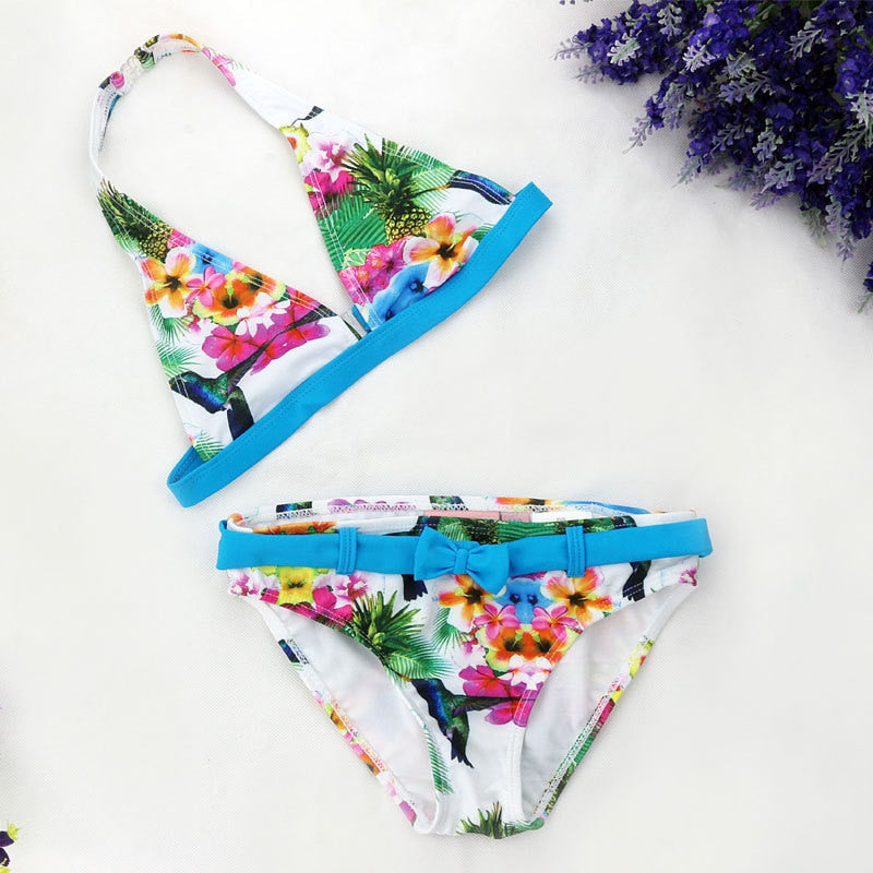 Sommer Mädchen Split Bikini, nette Blume und Tiermuster
