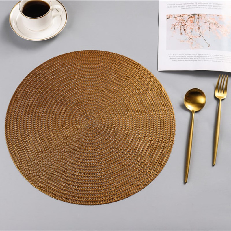 38 cm Runde PVC Tischset Küche, Esstisch Matten Steak Pad mit Verbrühungsschutz