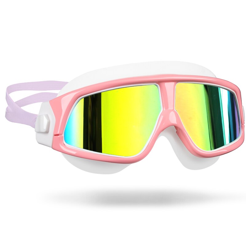 Schwimmbrille für Männer und Frauen, beschlagfrei, UV-Schutz, großer Rahmen, für Erwachsene