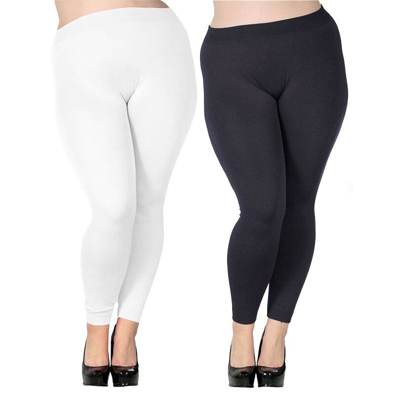 Frauen plus Größe Modal nahtlose hohe Taille Leggings in voller Länge dehnbar