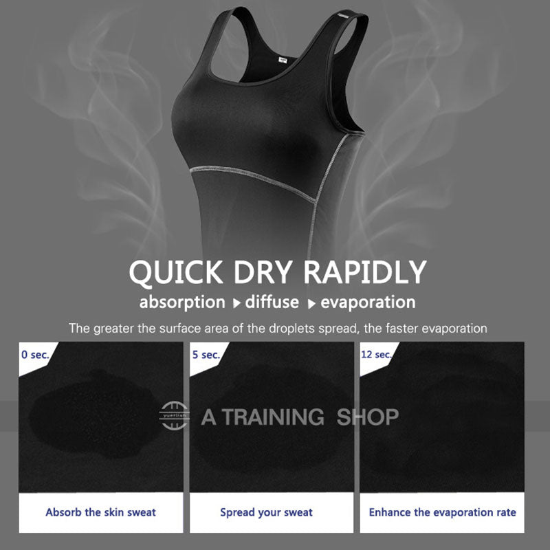 Damen Sport Running Cropped Top, 3/4 Leggings Gym Trainning Set