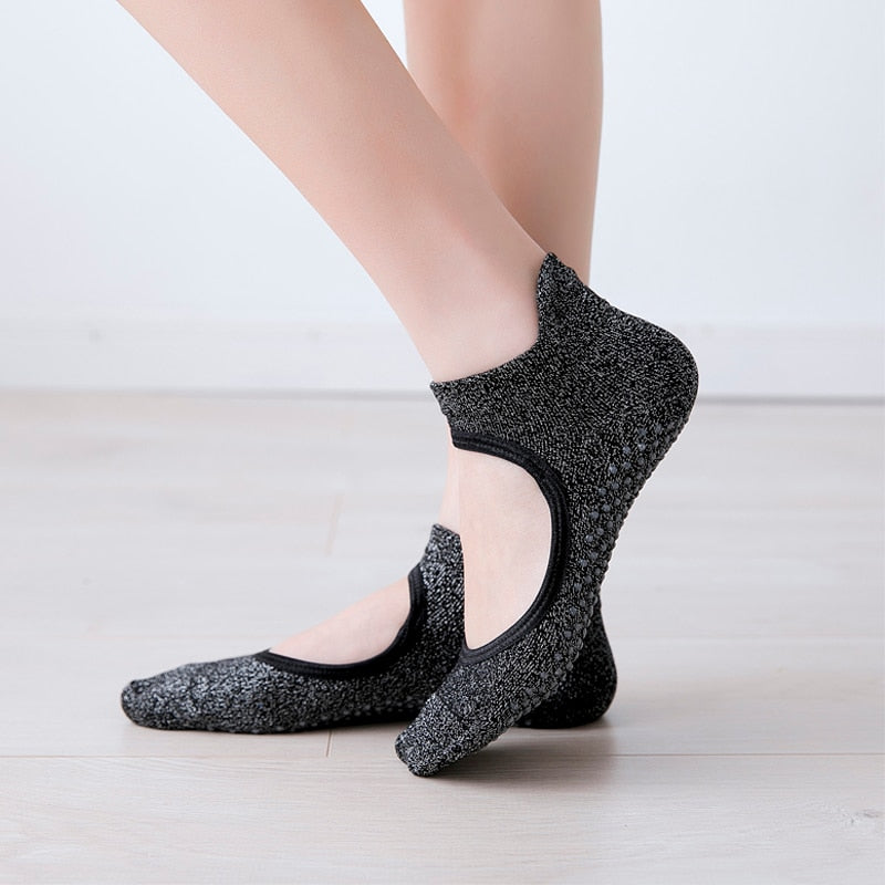 2023 Professionelle Anti Slip Yoga Socken, Sport Atmungsaktive Pilates Socken aus Baumwolle