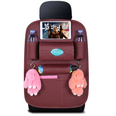 Leder Autositz Zurück-Aufbewahrungstasche, Universal Auto Rücksitz Organizer, Hängetaschen kindersitz Multifunktions aufbewahrungsbox
