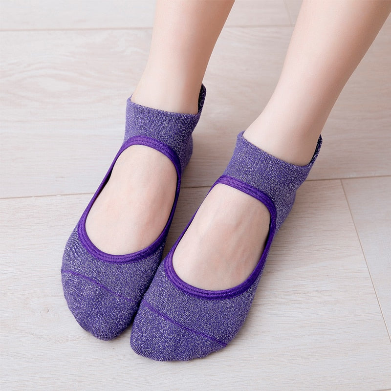 2023 Professionelle Anti Slip Yoga Socken, Sport Atmungsaktive Pilates Socken aus Baumwolle