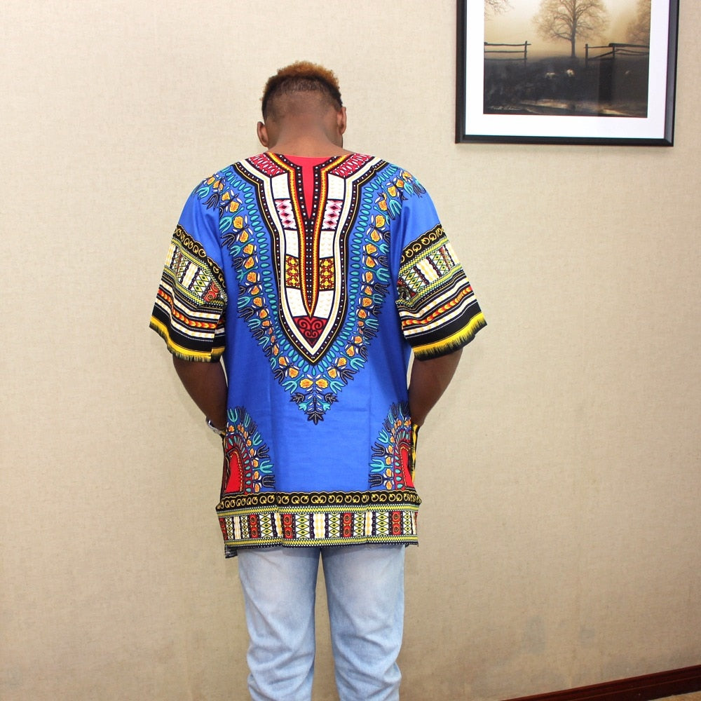 2023 neue Mode Design afrikanischen traditionellen Druck 100% Baumwolle, Dashiki T-Shirt für Herren