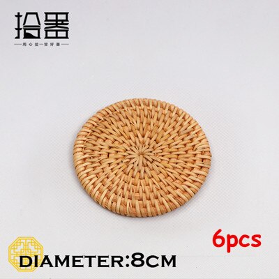 6 teile/los Kreative Untersetzer Set Cup Kissen Kungfu Tee Set, Geschirr Tischset, Dish Mat Rattan