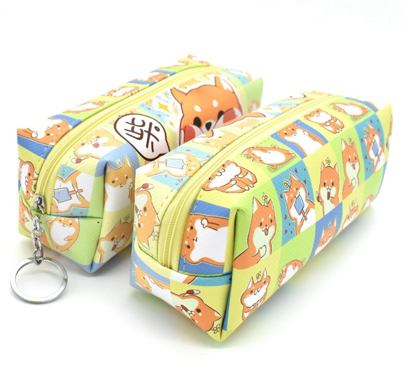Ärgerlich Shiba Hund PU Großes Federmäppchen Schreibwaren Aufbewahrung, Organizer Tasche, Schule, Bürobedarf