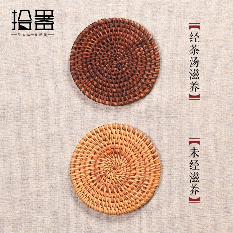 6 teile/los Kreative Untersetzer Set Cup Kissen Kungfu Tee Set, Geschirr Tischset, Dish Mat Rattan